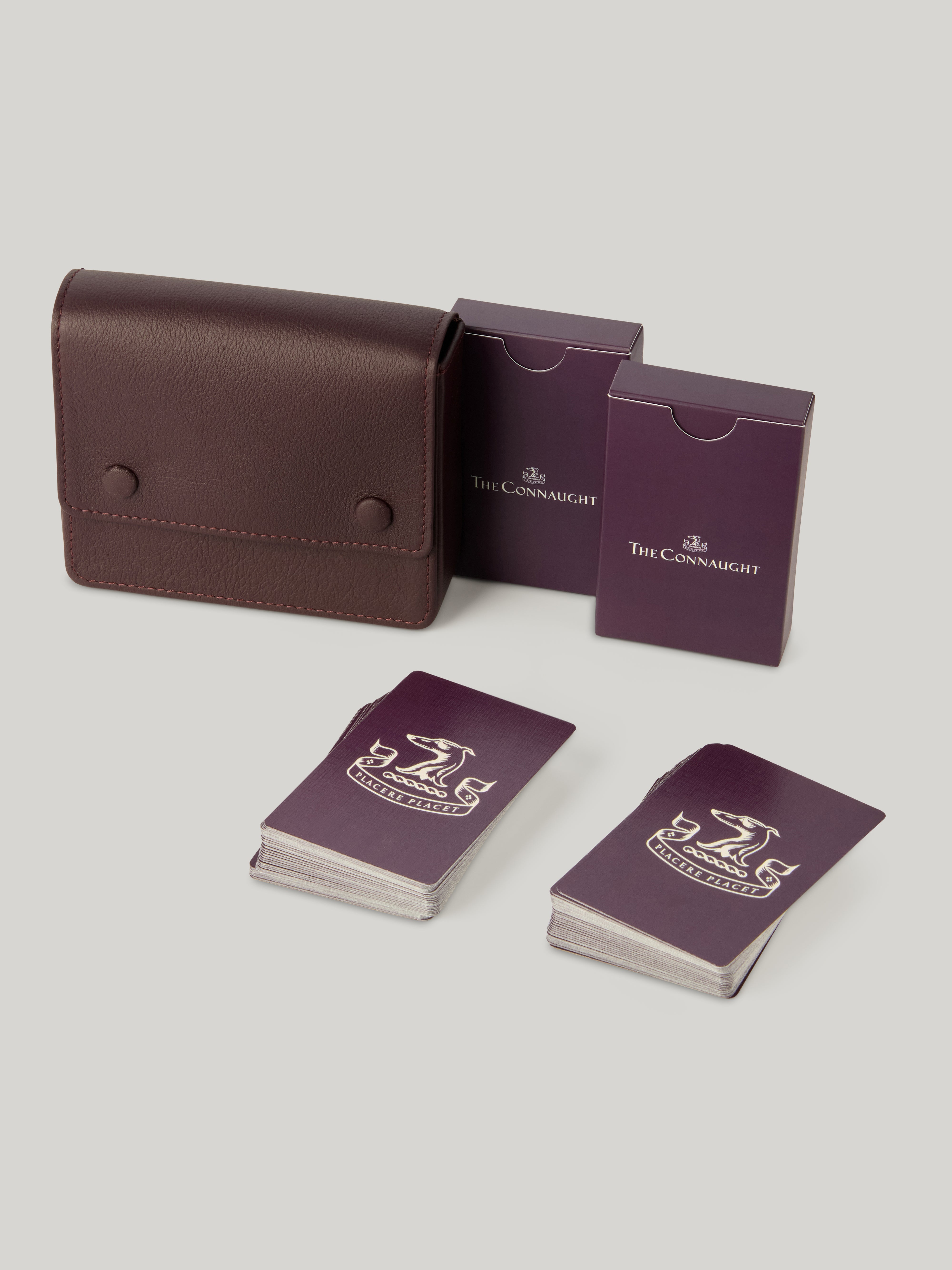 The Connaught Twin Pack Playing Cards With Leather Pouch