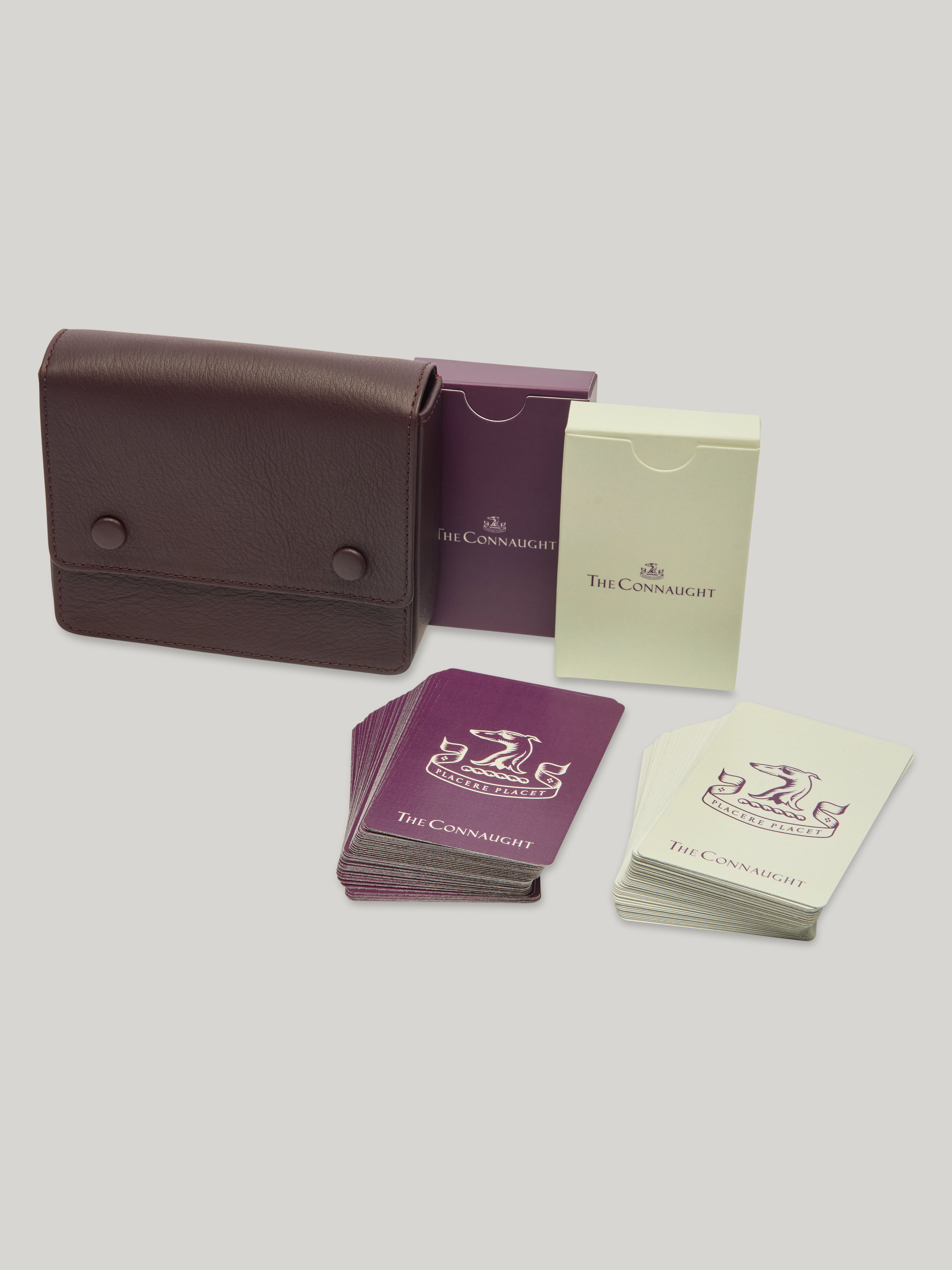 The Connaught Twin Pack Playing Cards With Leather Pouch