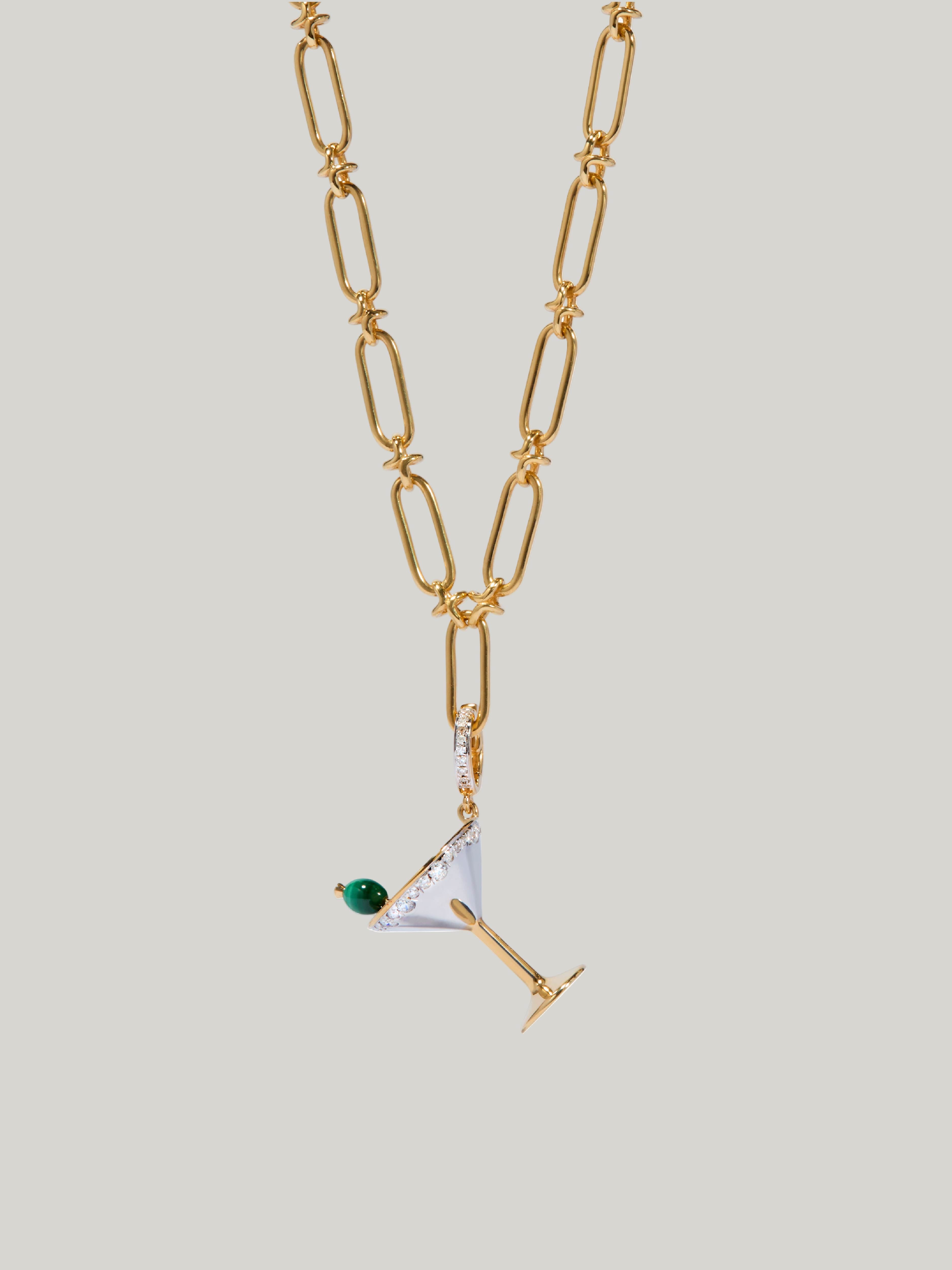 The Connaught x Annoushka 18ct Gold & Diamond Martini Glass Charm Pendant