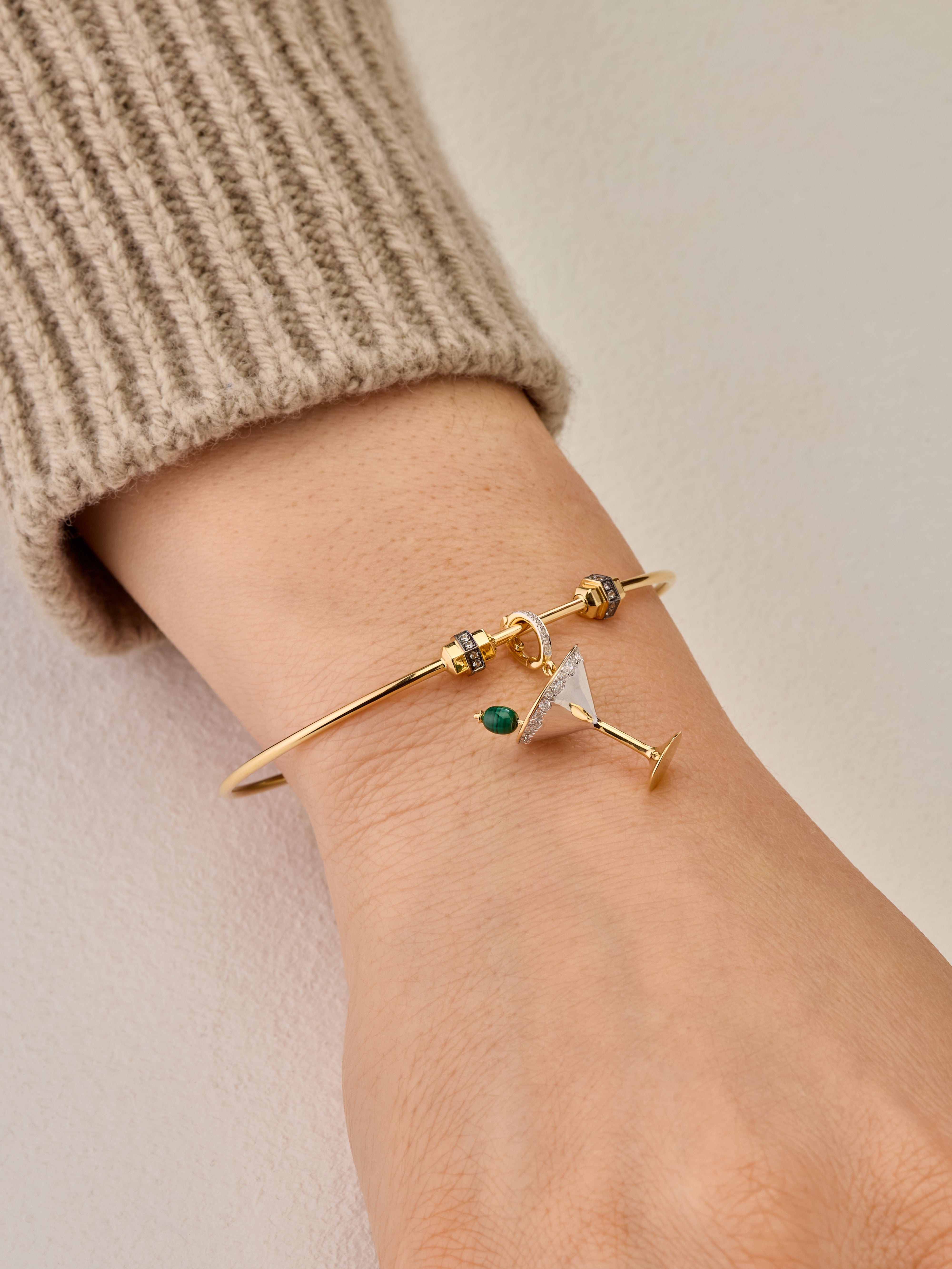 The Connaught x Annoushka 18ct Gold & Diamond Martini Glass Charm Pendant