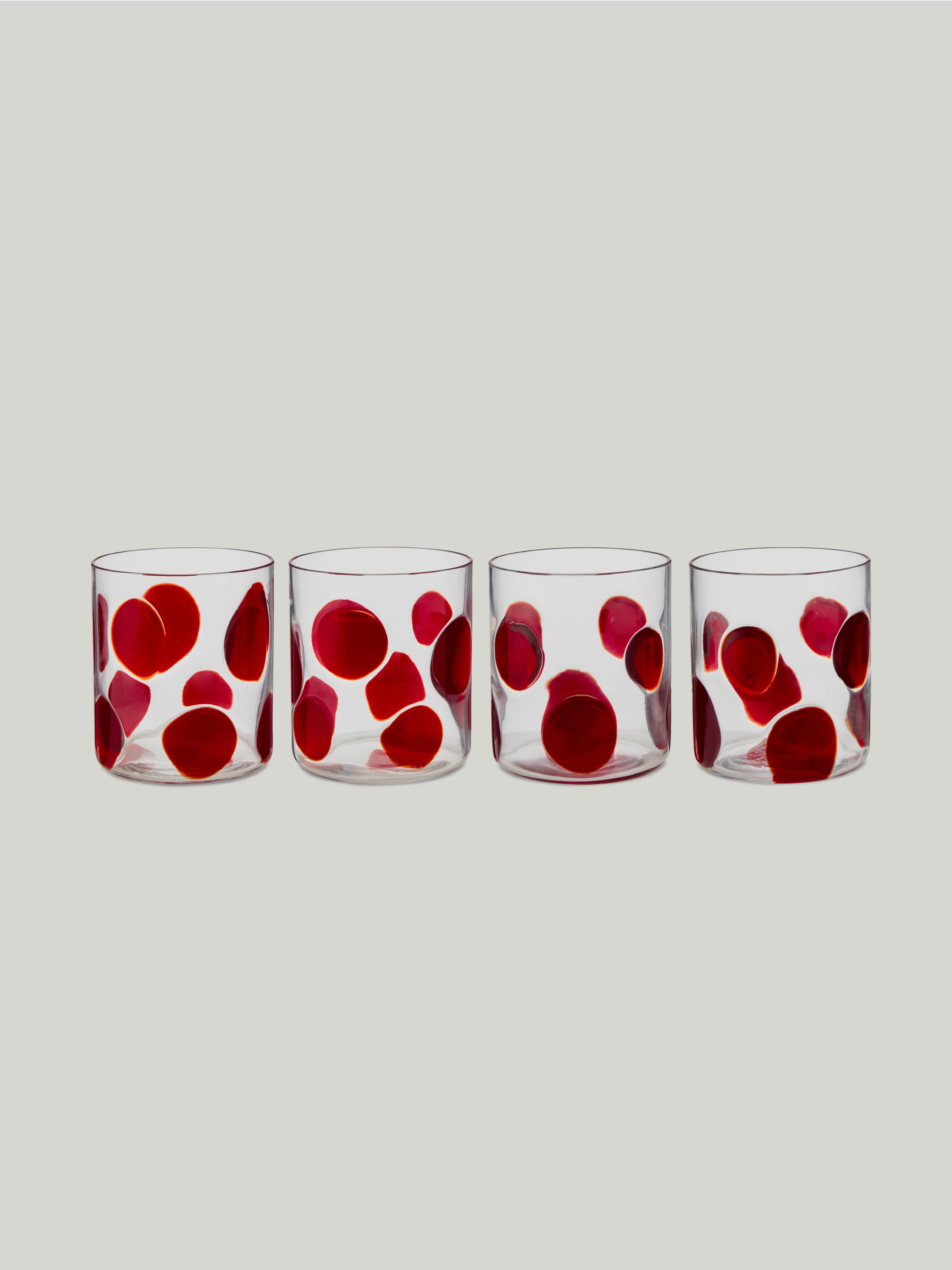 Set of Four Red Room Murano Tumblers